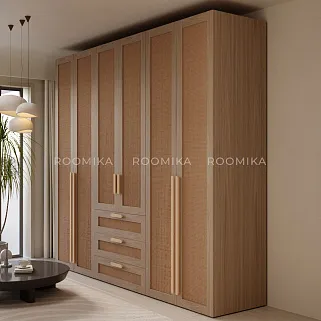 Шкаф двустворчатый, фасады натуральный ротанг  L210.60-4