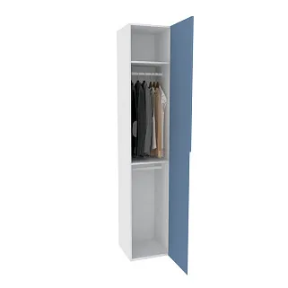 Шкаф однодверный со штангой узкий, фасады в эмали LE220.44-1