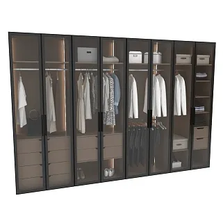 Шкаф для спальни со штангой и брючницей с подсветкой R210.60-5