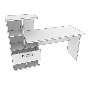 Рабочий стол со встроенным стеллажом HOF421