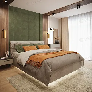 Кровать двуспальная мягкая KOLIBRI с подъемным механизмом, 160x200