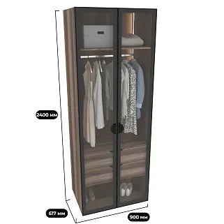 Шкаф для спальни с двумя ящиками и штангой с подсветкой R210.60-2