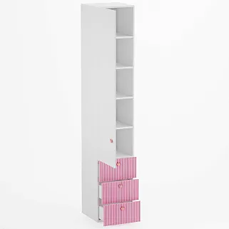 Шкаф однодверный с ящиками, фасады в эмали LE223