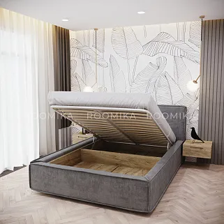 Кровать двуспальная мягкая OSTIN  с подъемным механизмом, 160x200