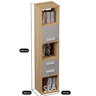 Cтеллаж сквозной книжный на 5 ниш E805