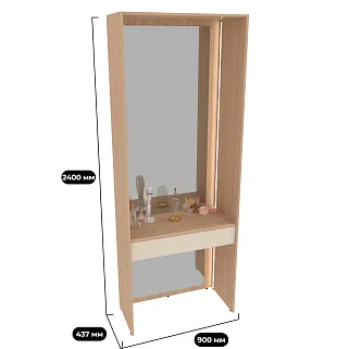 Ниша с ящиком, зеркалом и подсветкой для спальни R270.45