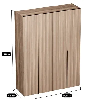 Шкаф со складными дверями, со стеклянной полкой в металлическом профиле с подсветкой L264