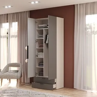 Шкаф 2 дверный с ящиками, фасады в эмали LE-211.44