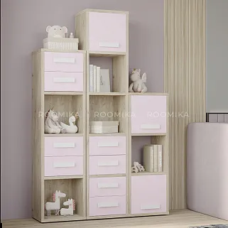 Cтеллаж сквозной книжный на 3 ниши с фасадом E803