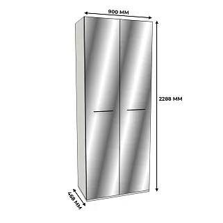 Шкаф двустворчатый с зеркалом, фасады МДФ CG-210.45Z
