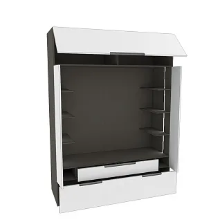 Секция для ТV с подсветкой, фасады в эмали LE406.60