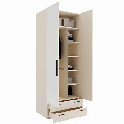 Шкаф двустворчатый с ящиками и с зеркалом L211.60Z