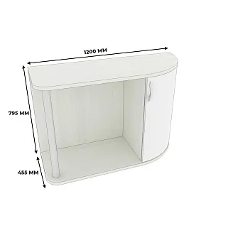 Туалетный столик с ящиком и радиусным фасадом P700.51 L/R