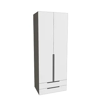 Шкаф 2 дверный с ящиками, фасады в эмали LE-211.60