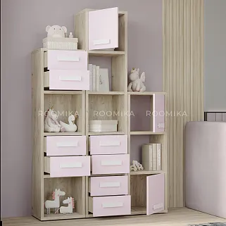 Стеллаж сквозной книжный на 12 ниш с ящиками E803,E804,E805