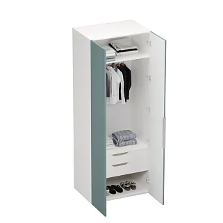 Шкаф 2 дверный, фрезерованные фасады в эмали LE-210.60-3