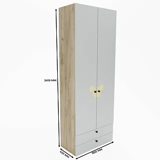 Шкаф двухдверный с ящиками, фасады в эмали LE211.44