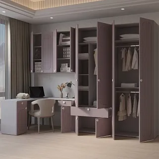 Антресоль двудверная, фрезерованные фасады в эмали LE339.300