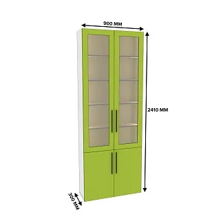 Шкаф книжный со стеклом L240 с подсветкой