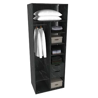 Шкаф для спальни с полками и штангой с подсветкой R210.60-4