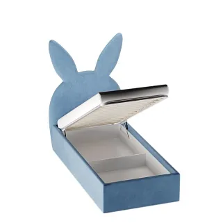 Кровать односпальная мягкая BUNNY  с подъемным механизмом, 90x200