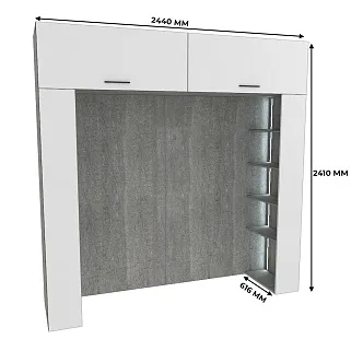 Ниша для кровати с секциями с подсветкой LG407.60