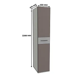 Шкаф одностворчатый узкий со вставкой, фасады МДФ CG-220.60