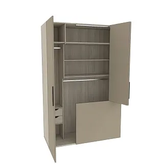 Шкаф двухдверный с фальш-стенкой и раздвижжными дверьми L205 L/R