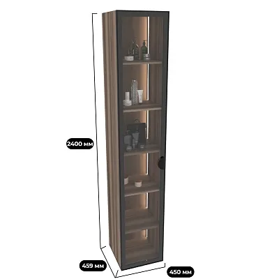 Шкаф со стеклянными фасадом с подсветкой R220.2