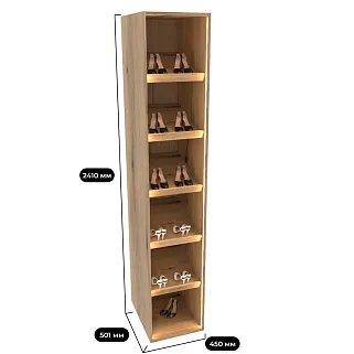 Шкаф с полками ЛДСП для обуви с подсветкой M450.60-8