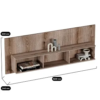 Полка навесная с задней панелью R128.6