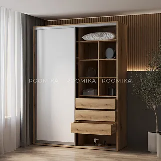 Шкаф-купе ХG180.60-2, профиль INTEGRO, фасад МДФ/зеркало серебро