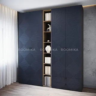 Шкаф 2 дверный, фрезерованные фасады в эмали LE-210.44-1