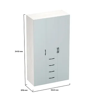 Шкаф трехдверный с ящиками глубокий L203.60