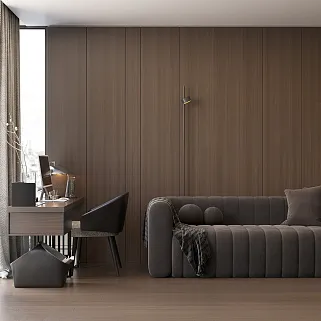 Кабинет в древесных оттенках №6