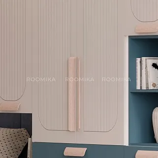 Шкаф-пенал с нишей, фрезерованные фасады в эмали LE221.40