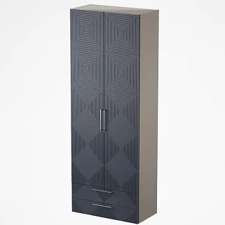 Шкаф 2 дверный с ящиками, фрезерованные фасады в эмали LE-211.44