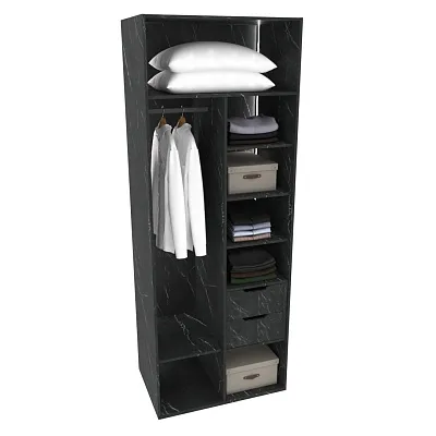 Шкаф для спальни с полками и штангой с подсветкой R210.60-4