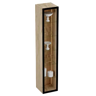 Шкаф со стеклянными фасадом полки стекло с подсветкой R220.1