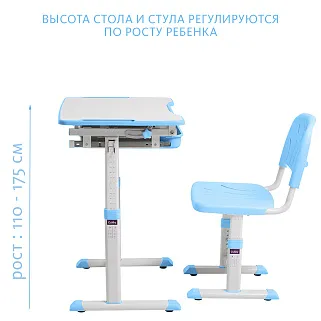 Комплект парта + стул трансформеры SORPRESA BLUE Cubby