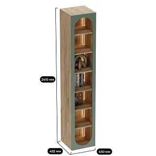 Шкаф-стеллаж с фальш-панелью МДФ с подсветкой LG223.3