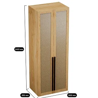 Шкаф двустворчатый, фасады натуральный ротанг L210.60-3