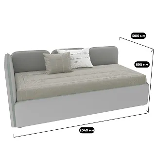 Мягкая кровать-диван ZUMA L/R с подъемным механизмом, 90x190