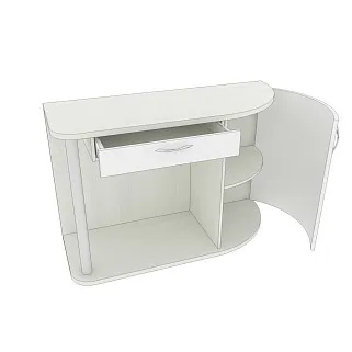 Туалетный столик с ящиком и радиусным фасадом P700.51 L/R