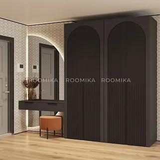 Шкаф 2 дверный, фрезерованные фасады в эмали LE-210.60-1