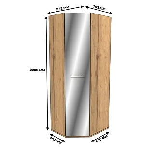 Шкаф угловой разностронний с зеркалом C-218.1Z L/R