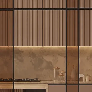 Стеклянная межкомнатная перегородка для кухни GRACE 18