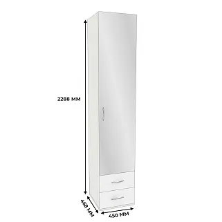 Шкаф 1 дверный с ящиками и зеркалом P221.2