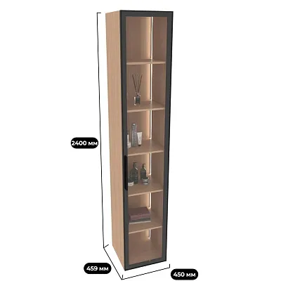 Шкаф со стеклянными фасадом с подсветкой R220.2