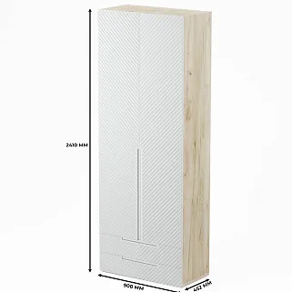 Шкаф 2 дверный с ящиками, фрезерованные фасады в эмали LE-211.44